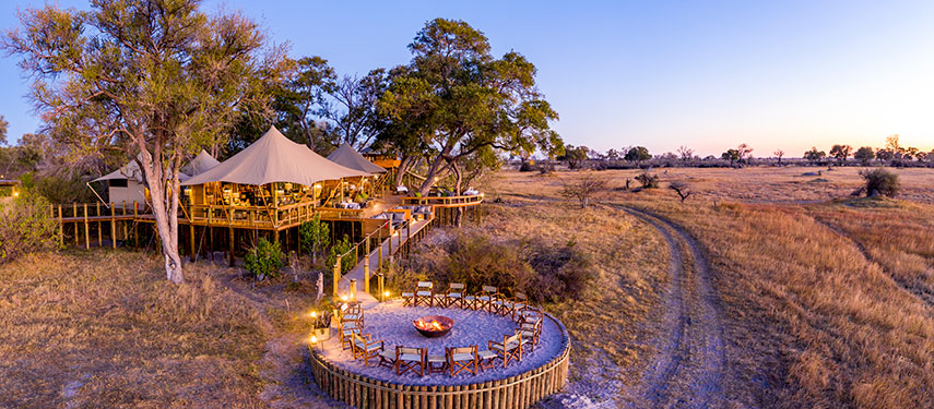 Sundowners on the Khwai Private Reserve at Tuludi Camp