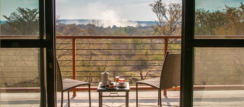 Views of Victoria Falls from Ilala Lodge in Zimbabwe