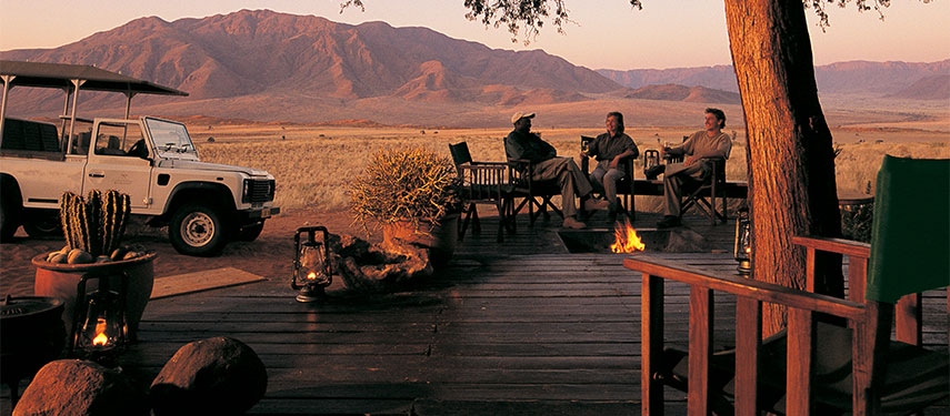 Enjoy the firepit at Wolwedans Dunes Camp shadowing over the NamibRand Nature Reserve