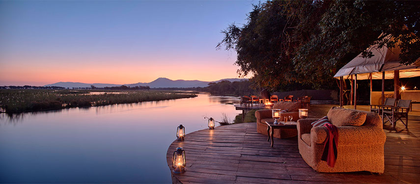 Sunset over the Zambezi River on a Zambia safari at Sausage Tree Camp